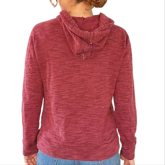 Vans Pullover Hoodie Burgundy Knit Size Medium Purple - Picture 3 of 5